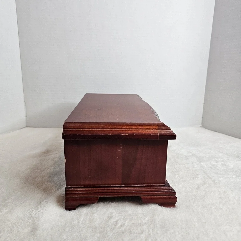 Brown Wood Rectangle Jewelry Box Organizer w/ Drawers, Ring Storage, 25+ pcs